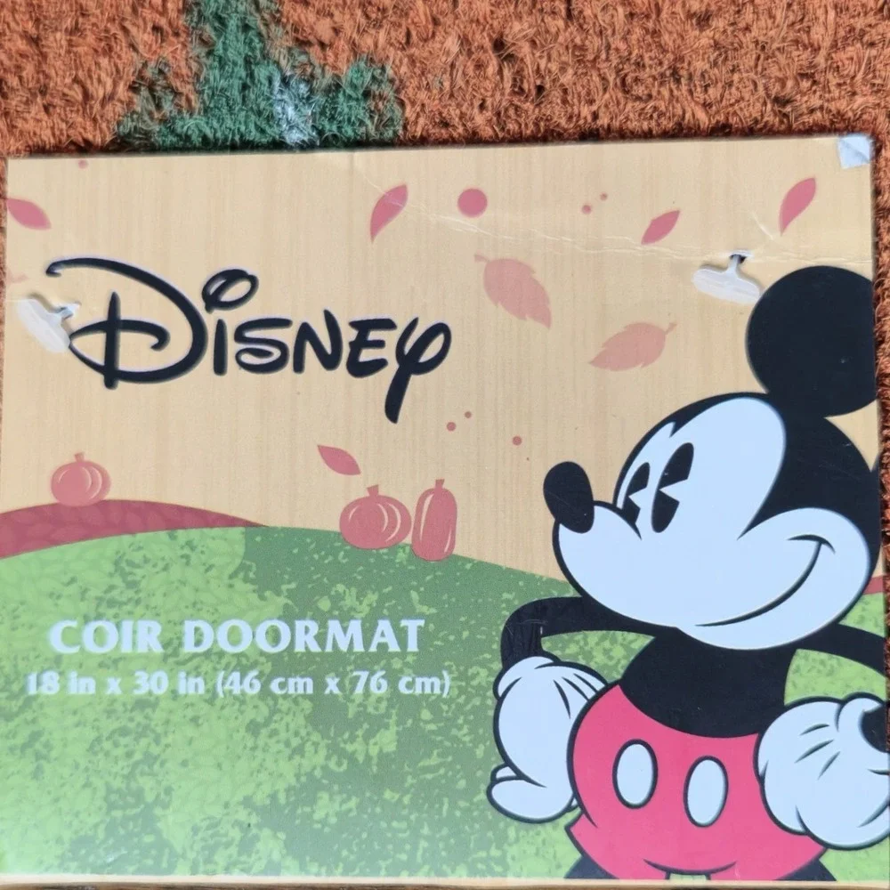Disney Mickey Mouse Fall Leaves Coir Doormat Orange 18 x 30